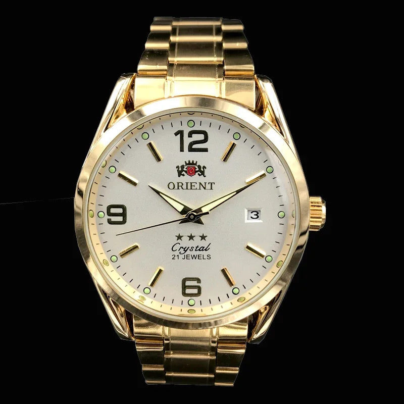 Orient Double Lion Classic Watch Series Men's Watch Stainless Steel Band Luxury Multi-Function Automatic Mechanical Tourbillon