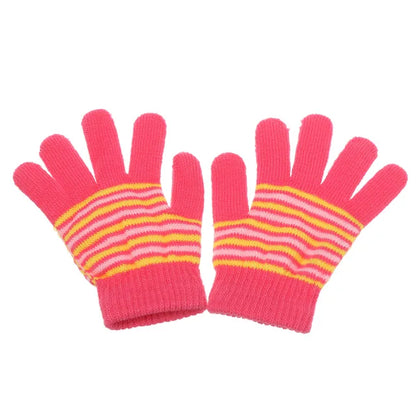 1 par de guantes de punto de conejo para niños de 3 a 10 años, manoplas cálidas de lana suave. 