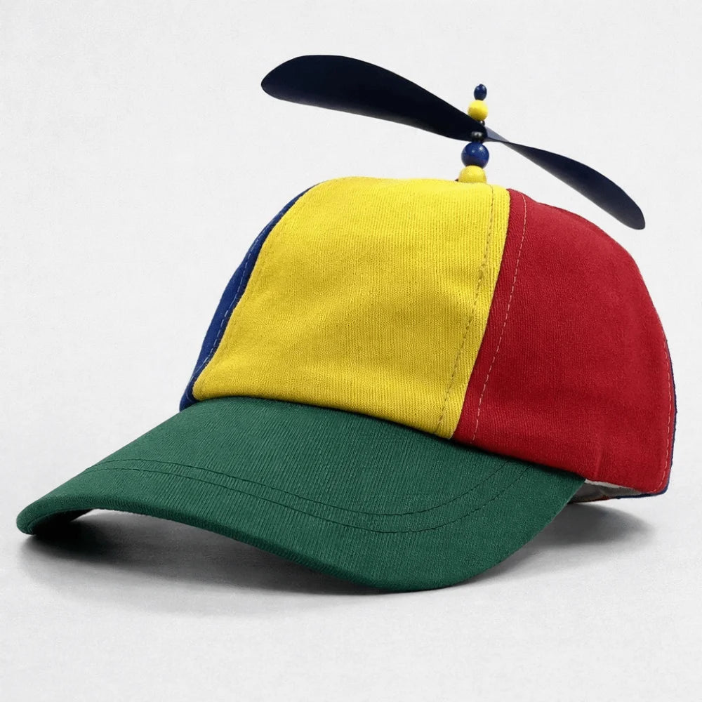 Detachable Propeller Baseball Cap Cotton Color-block Bamboo Dragonfly Sunscreen Adjustable Colorful Helicopter Spiral Hat