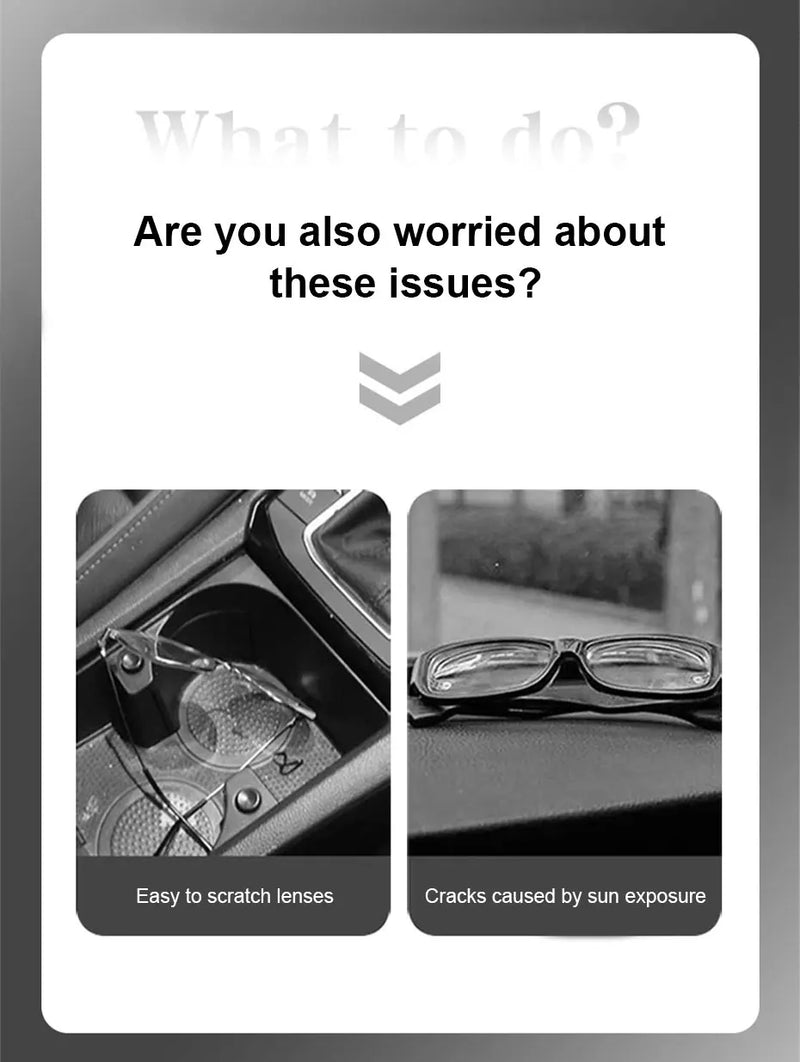 SEAMETAL Cowhide Sun Visor Glasses Holder Premium Leather Wear-Resistant Sunglasses Protective Box Auto Eyeglasses Storage Case