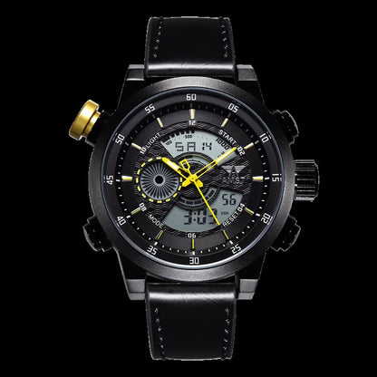 2024 NEW AMST Luxury Brand Men's Quartz LED Watches Men Fashion Casual Sports Clock Genuine Leather Military Wrist Watch