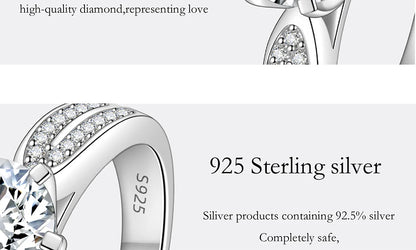 PERFANY 0.5-2CT Moissanite Ring for Women S925 Pure Silver Laboratory GRA Certified Diamond Wedding Luxury Jewelry