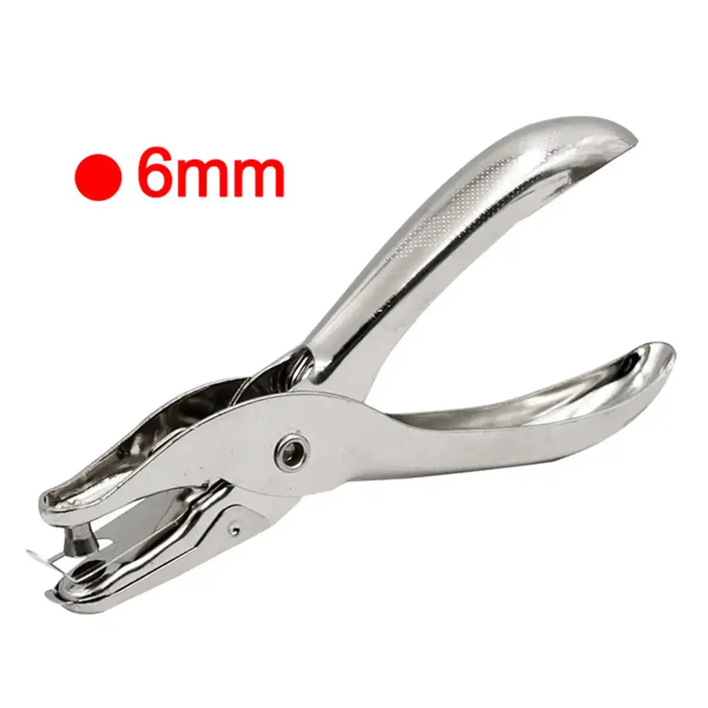 Metal Single Hole Puncher 3/6mm Pore Diameter Hole Punch Pliers Hand Paper Scrapbooking Punches 1-8 Pages Paper Hole Puncher