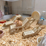 Hamster Wooden Hideout Cave Toy for Dwarf Hamsters Golden Bears Hideaway House with Peekaboo Design Small Animal Cage Accessories