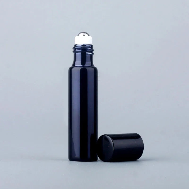 5/10ml UV Glass Stainless Steel Beads Essential Oil Roll-on Glass Bottle Eye Cream Massage Application Sample 1pc
