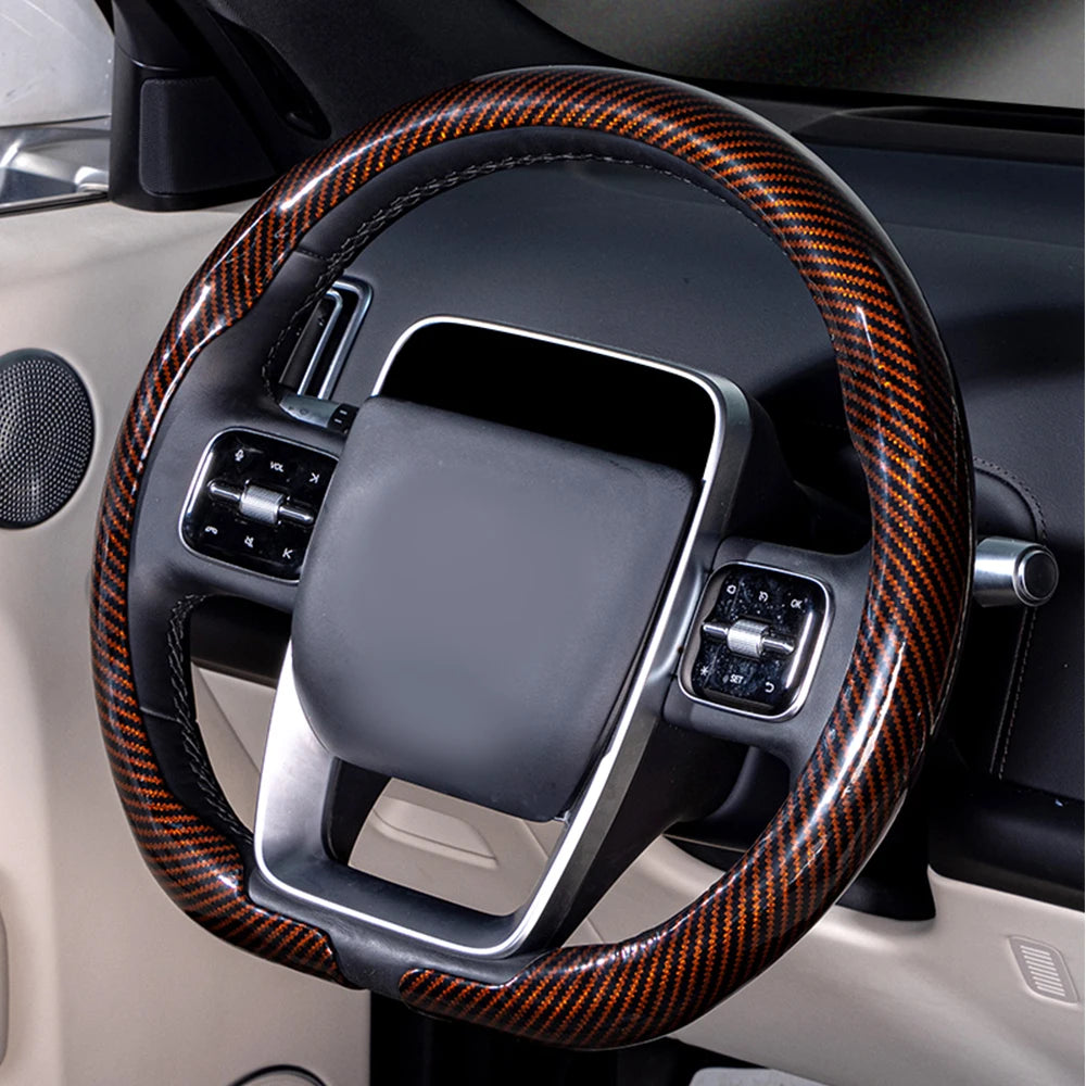 Steering Size 36-38cm Universal Non-slip D-shaped Round Breathable Car Steering Wheel Cover Protector Suitable Auto Accessories