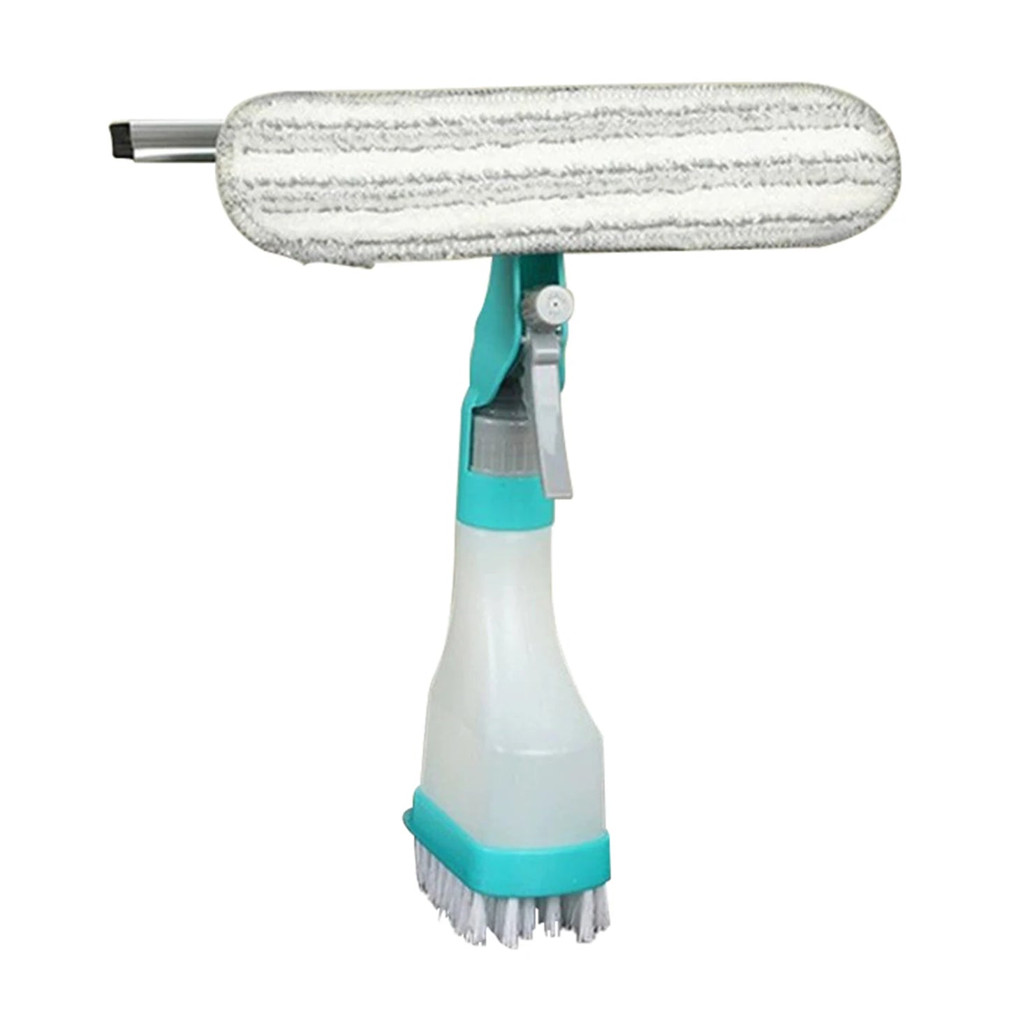 Limpiador de ventanas multifunción, limpiador de jabón, escobilla de goma, cepillo de limpieza de paredes de baño con cabezal de esponja, botella rociadora