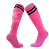 Loogdeel 1 Pair Soccer Socks Stripe Knee High Softball Baseball Team Sports Socks Breathable Football Socks for Kids Adults