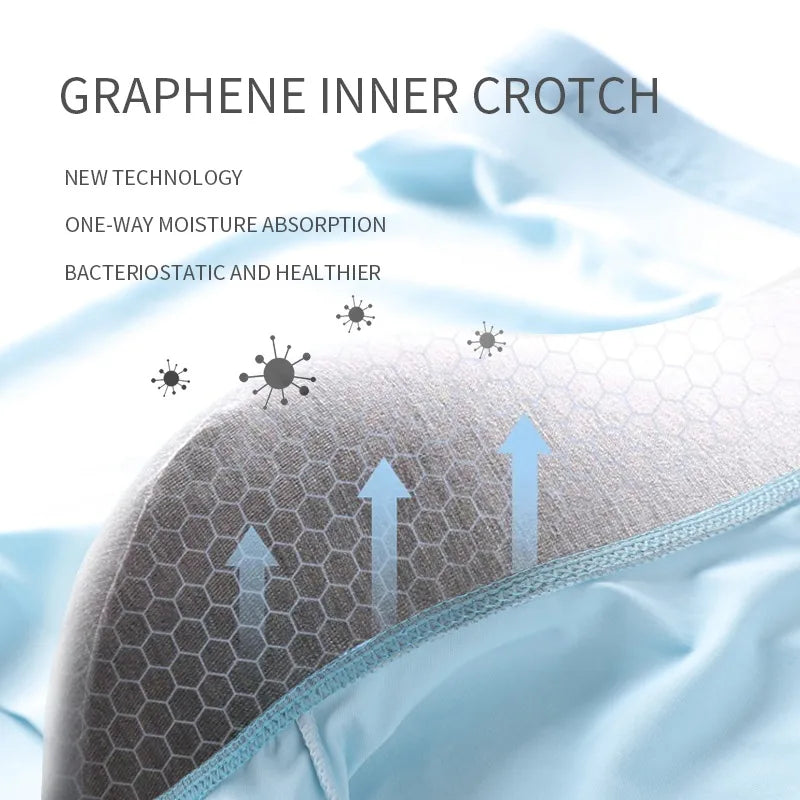 MiiOW 3Pcs Lot Men Boxer Shorts Graphene Antibacterial Ice Silk Underwear Men's Boxer Shorts Seamless Breathable Male Panties L-5XL