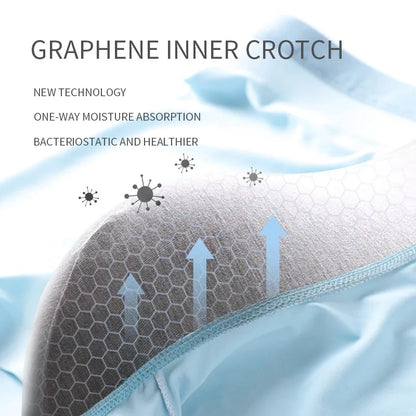 MiiOW 3Pcs Lot Men Boxer Shorts Graphene Antibacterial Ice Silk Underwear Man Boxershorts Seamless Breathable Male Panties L-5XL