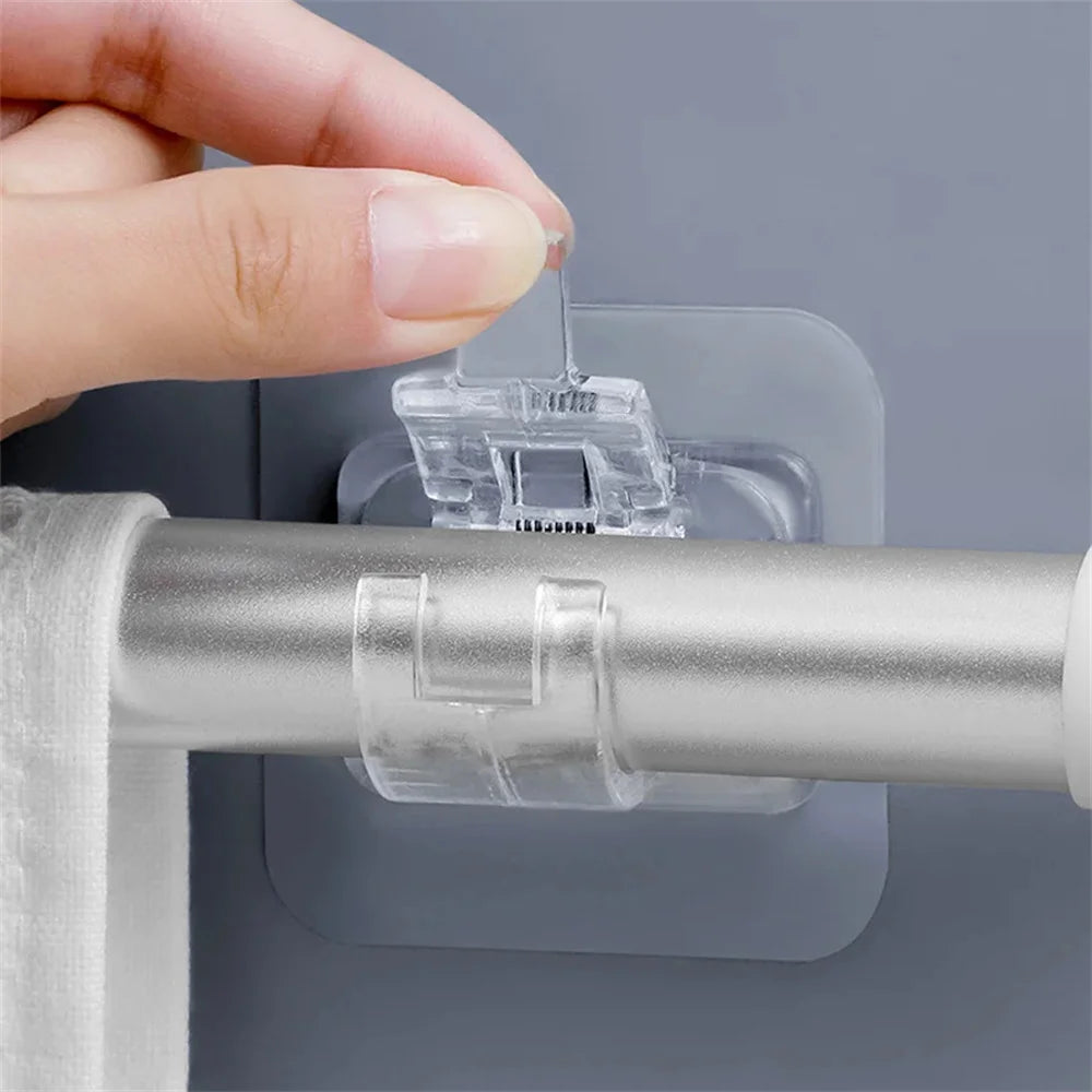 Barras de cortina con resorte de tensión, duraderas, de longitud ajustable, extensibles, telescópicas, para baño, cocina y armario, sin taladro.
