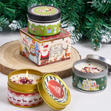 Christmas Scented Candle Set Gift Fragrance Candle Jar Smokeless Romantic Incense Aromatherapy Candle Stonedried Flower Soy Wax
