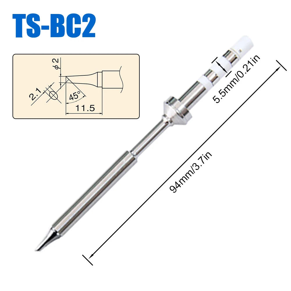 Pine64 TS100 TS101 Soldering Iron Tips Replacement Various Models of Pinecil V2 Electric Soldering Iron Tip TS Series BC2 ILS