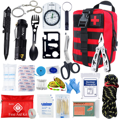 Kit de primeros auxilios táctico para coche, accesorios para supervivencia, equipo de acampada, maletín médico, bolsa EDC de autodefensa ifak