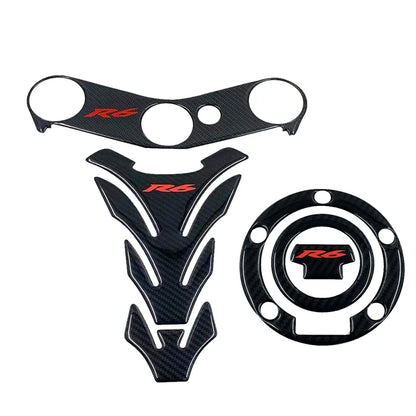 R6 Sticker 3D Carbon Look Motorcycle Tank Pad Protector Stickers Case for Yamaha YZF600 YZF-R6 R6S Tankpad Decals