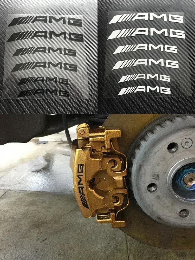 1set Car Goods Brake Caliper Badge Sticker Decoration Sticker Decal For Mercedes Benz B/C/E/S Class A Class C200L GLC GLK CLA