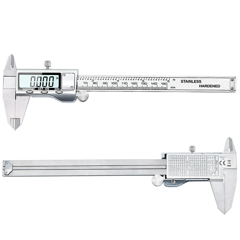 Calibrador Vernier digital electrónico de acero inoxidable de 6 pulgadas y 150 mm, micrómetro de metal, gran oferta.