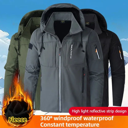 Chaqueta gruesa y cálida para hombre, abrigos de otoño e invierno, chaquetas para exteriores, esquí, escalada, cortavientos, chaqueta acolchada impermeable para hombre