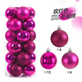24pcs 3cm Christmas Balls Christmas Tree Ornaments Christmas Ball Hanging Tree Pendants Home Party Xmas Tree Decoration New Year Gift 