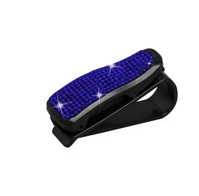 Car Sun Visor Sunglasses Clip Diamond Glasses Holder Eyeglasses Clips Card Ticket Holder Fastener Glasses Case Auto Accessories