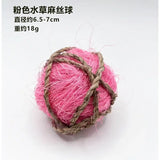 Natural Grass Chew Ball Toy for Guinea Pigs, Rabbits & Hamsters - Interactive Braided Small Animal Toys with Safe Edible Fibers