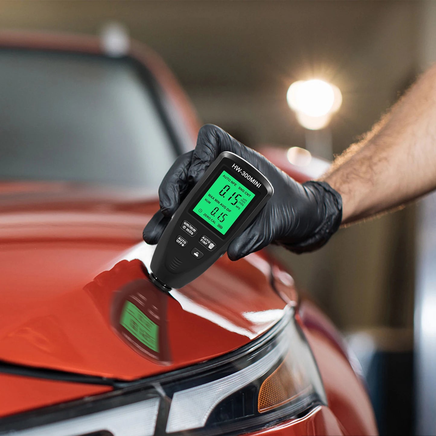 Mini medidor de espesor de revestimiento HW-300, comprobador de pintura automotriz, dispositivo de inspección de pintura automotriz, medidor de pintura automotriz, herramienta de medición 