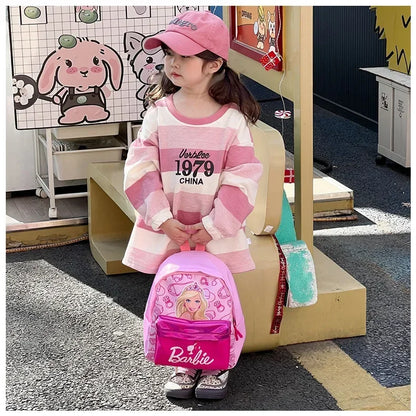 Kawaii Barbie Cartoon Anime Fashion Backpack Girl Barbie Princess Backpack Cute Kindergarten Kids Schoolbag Gift Toys