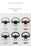 Perforated Nappa Leather Car Steering Wheel Cover Warm in Winter and Cool in Summer, Universal 15 Inch,  Anti-Slip, Odorless