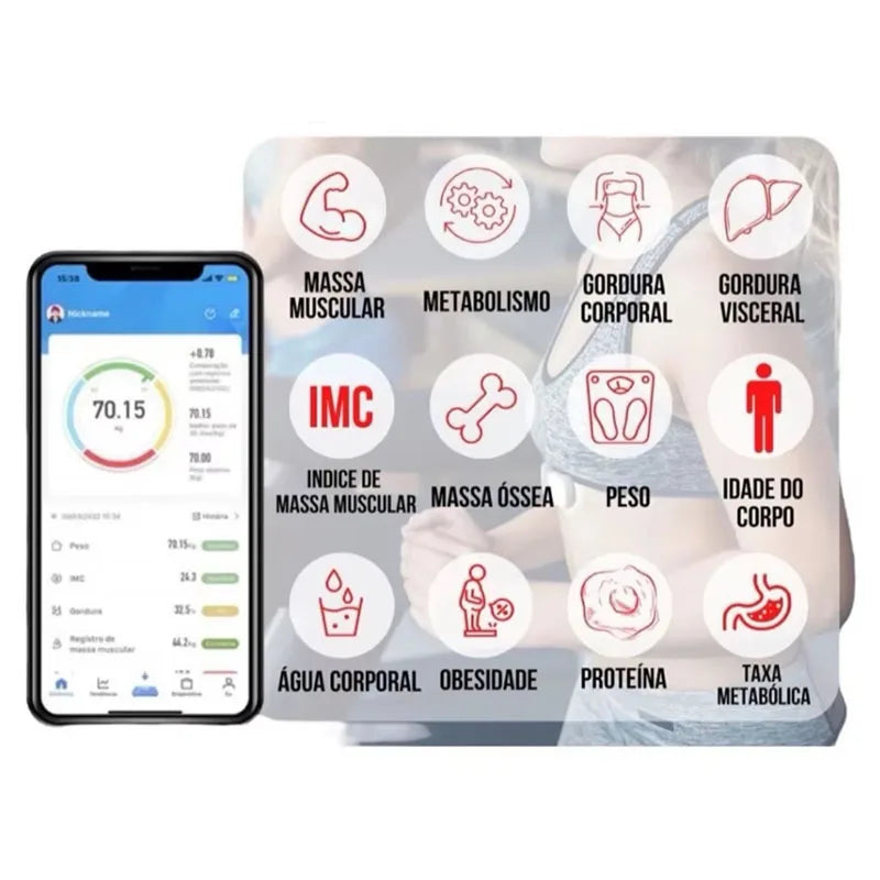 Báscula electrónica especial para el control corporal y la pérdida de grasa, modo inteligente, báscula de grasa corporal Bluetooth, báscula de peso para el hogar, ultraprecisa