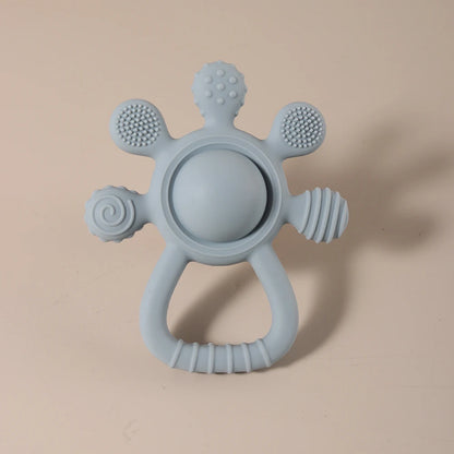 2025 new Teething Silicone Palm Rattle Teether bunny - Safe Baby Chew Toys for Soothing Sore Gums