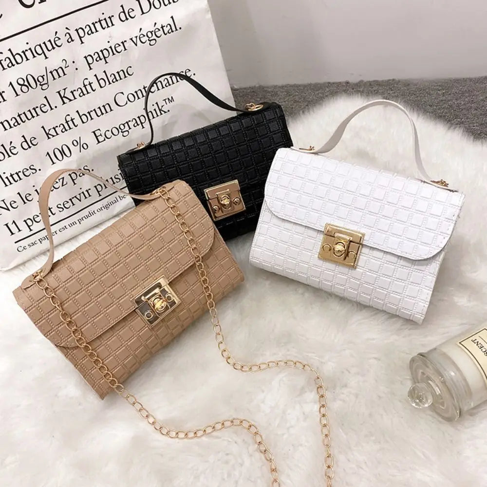 Minimalist PU Leather Chain Shoulder Bag High-Capacity Underarm Handbag Single Shoulder Bag Tote Bag Female Crossbody Bag