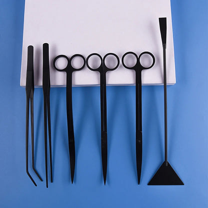 4/5/6PC Stainless Steel Aquarium Fish Tank Aquatic Plants Tool Set Tweezers Long Tweezers Scissors Spatula For Fish Starter Kits