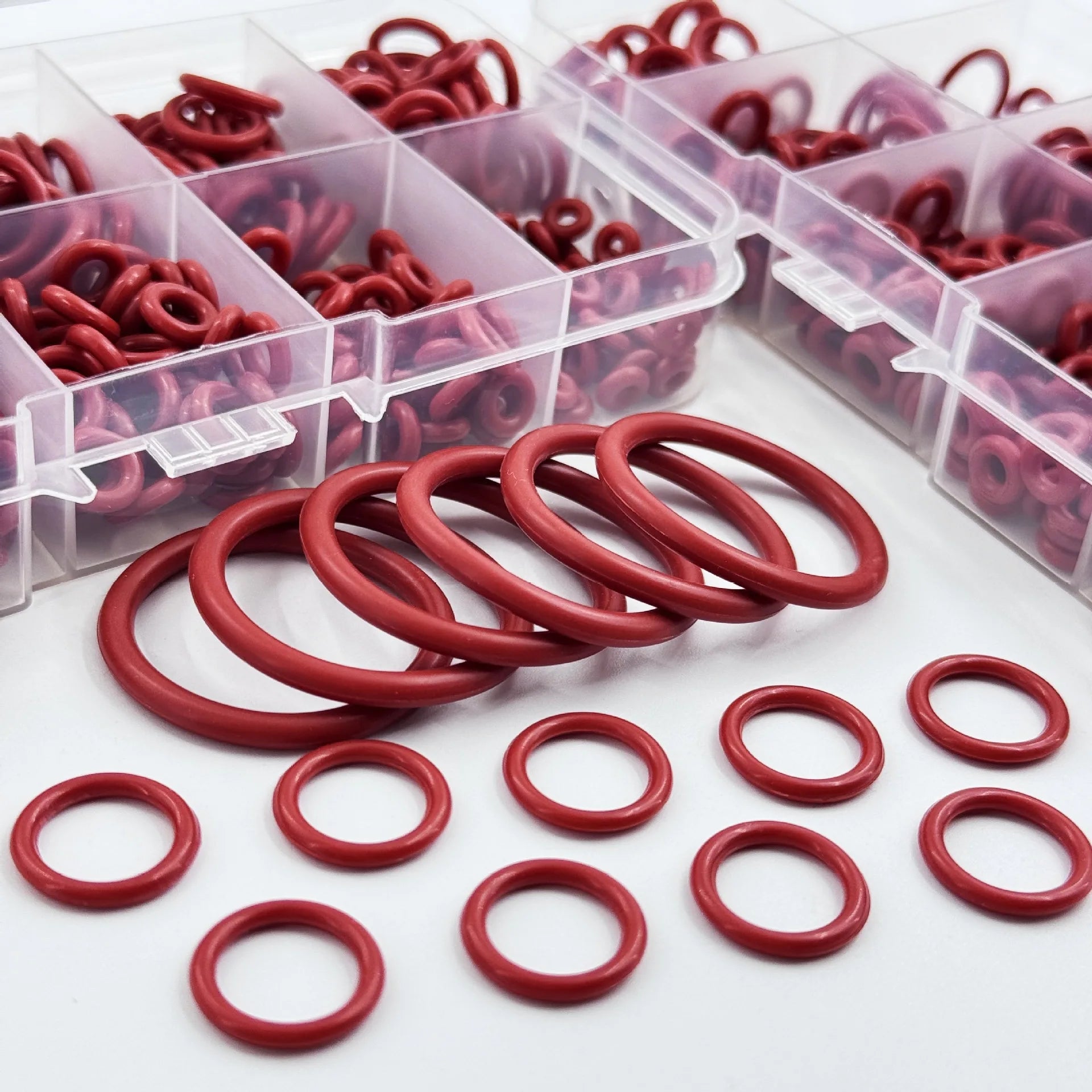 351pcs silicone O-ring set, 10 sizes, oil and heat resistant, suitable for cars and pipelines