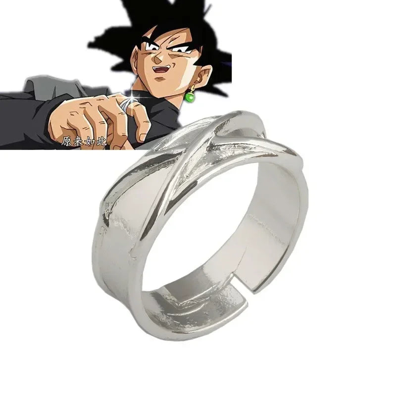 Dragon Ball Z Anime Black Goku Rings Dark Zamasu Figures Accessories Handsome Metal Jewelry Cosplay Ring Kid Toy Birthday Gifts