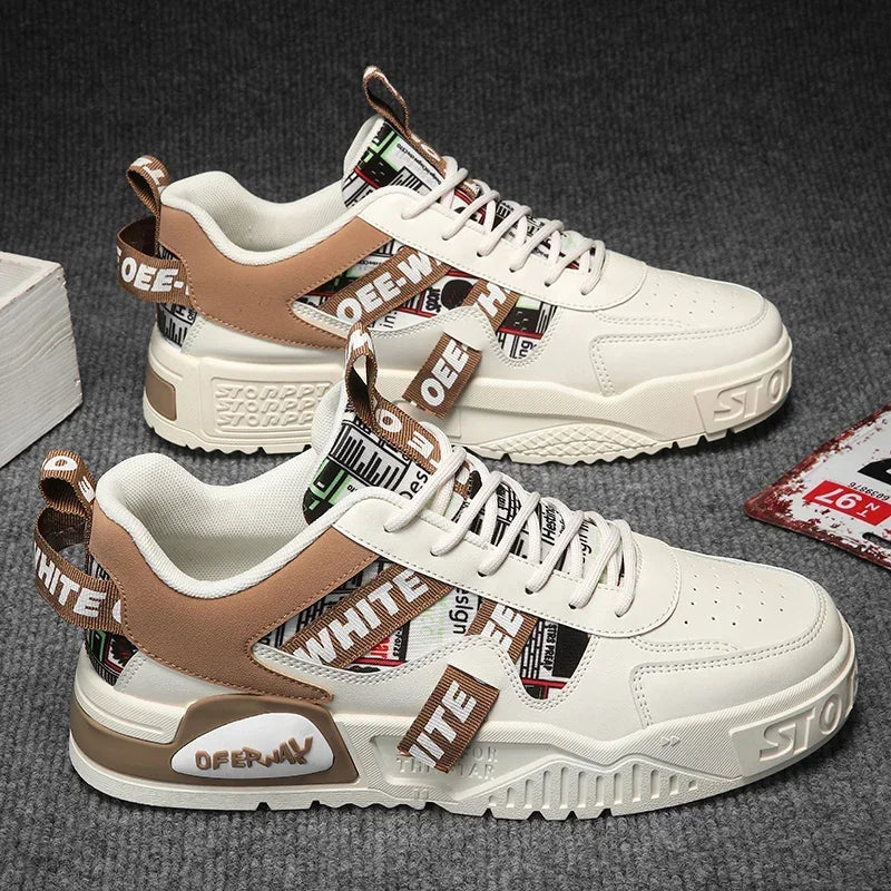 Nuevas zapatillas de skate para hombre, zapatillas de verano de cuero, informales, de moda, para exteriores, para correr, deportes, senderismo, tenis, plataforma, de diseñador de lujo