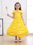 2025 Cosplay Belle Princess Dress Girls Dresses For Beauty and beast Party Clothing Magic stick crown Costume 3-12Y