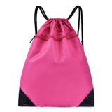 Unisex Sports Backpack Foldable Water-resistant Pure Color Drawstring Backpack Travel Portable Beach Bag