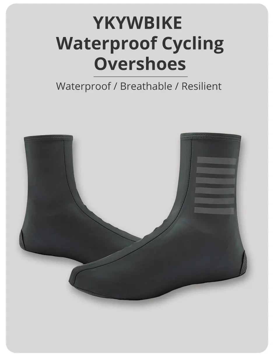 Ykywbike Cycling Shoes Covers YAS308 Waterproof Overshoes Bicycle Bike Reflective Windproof MTB Road Keep Warm Lock Protector