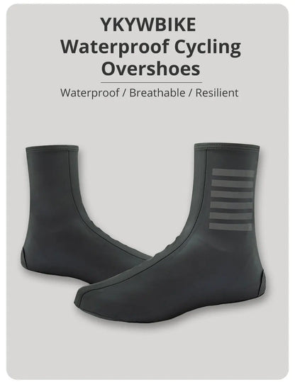 Ykywbike Cycling Shoes Covers YAS308 Waterproof Overshoes Bicycle Bike Reflective Windproof MTB Road Keep Warm Lock Protector