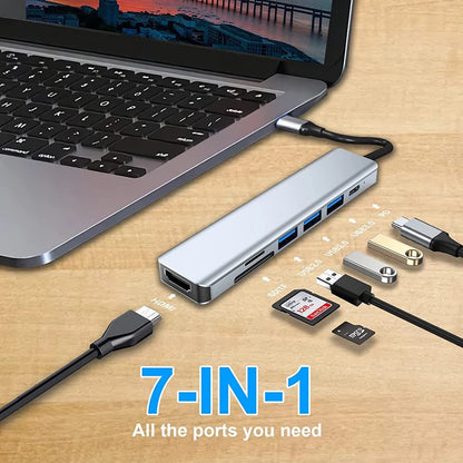 USB C Hub to 4K HDMI-Compatible SD TF Card Reader USB 3.0 2.0 Type C Charging Docking for MacBook iPad Samsung S22 Dex TV Mouse