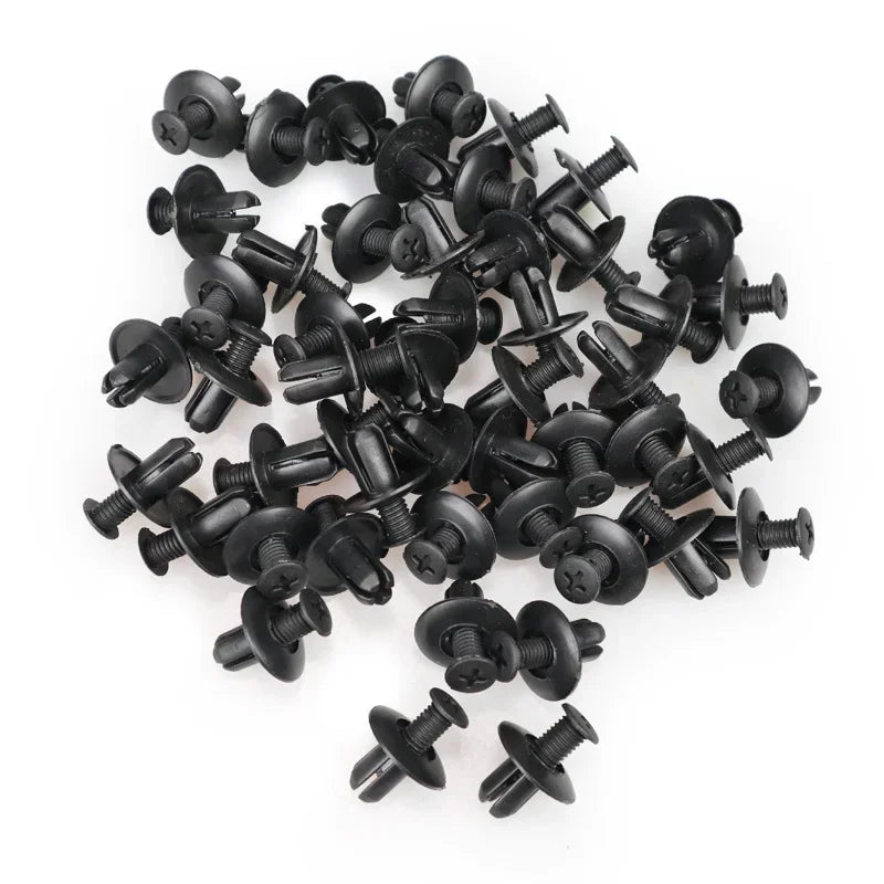 8mm Plastic Rivets Fasteners Screw Car Bumper Fender Black Rivet Car Fastener Clips for Toyota Focus Kia Nissan Yamaha