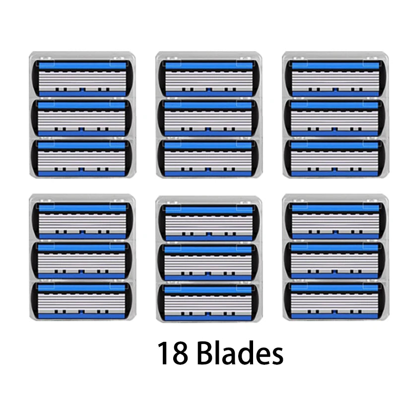 Afeitadora manual con cabezal de 6 capas, cuchilla clásica de doble filo de acero inoxidable, afeitadora de seguridad para barba y bigote.