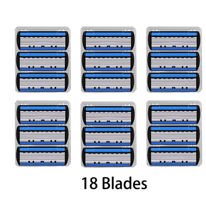 Afeitadora manual con cabezal de 6 capas, cuchilla clásica de doble filo de acero inoxidable, afeitadora de seguridad para barba y bigote.