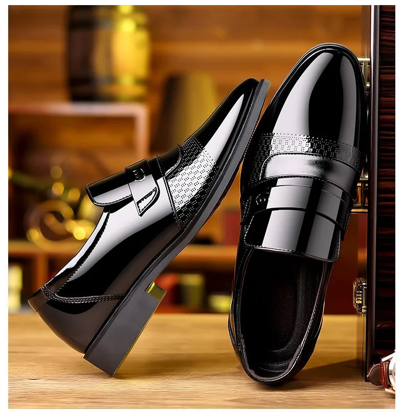 Luxury Men's Leather Shoes Retro Carved Lace-up Brogue Oxford Wedding Men Dress Shoes Male Formal Business Gentleman Office Shoes