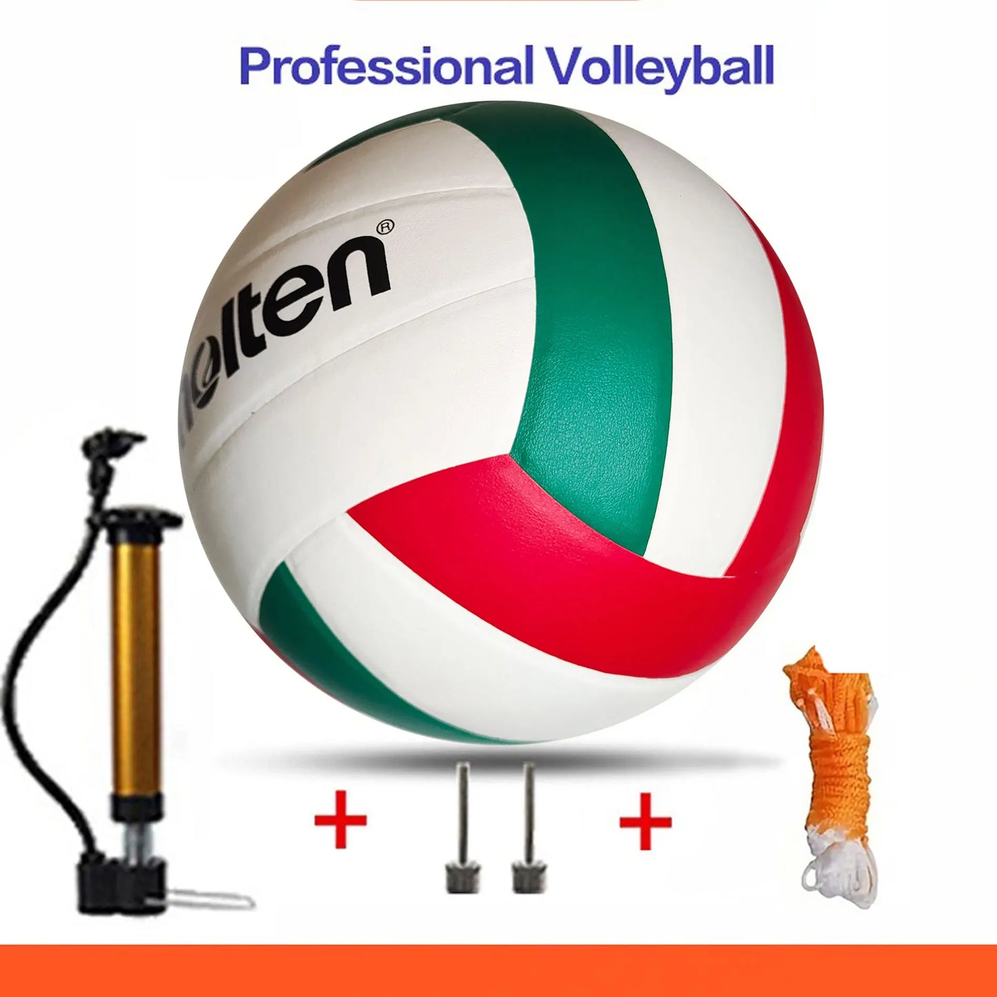 Balón de voleibol profesional, voleibol de playa, voleibol duradero de PU, elija bomba + aguja + bolsa de red