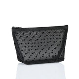 Heart-Shaped Nylon Mesh Cosmetic Bag Portable Toiletry Organizer for Women Makeup Storage
