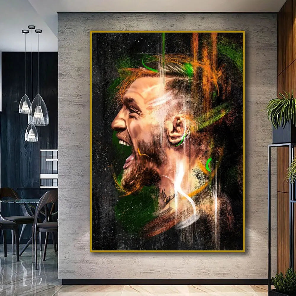 Motivational Conor McGregor Boxing Canvas Print  Professional Boxer Poster Wall Art for Gym Home  Office Decor