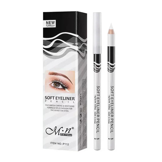 1 delineador de ojos blanco nuevo, duradero, suave, fácil de usar, iluminador de ojos, resistente al agua, de moda, lápices delineadores, herramientas de maquillaje de ojos.