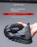 Genuine Leather Cow Suede Safety Work Shoes For Men Composite Head Anti Nail Anti Static Welding Shoes Indestructible Boots