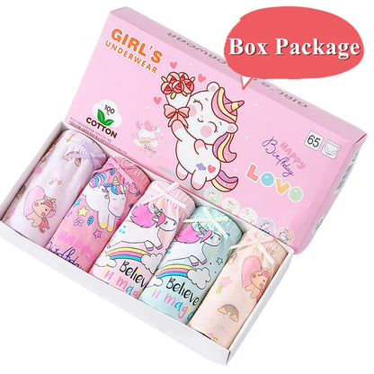 5 paquetes/caja de ropa interior para niños, bragas triangulares de algodón suave con dibujos de Mickey, transpirables, caja de regalo.